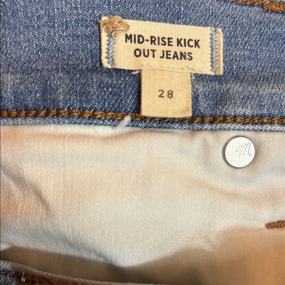 MADEWELL | mid rise kick out jean denim blue jeans 28 - Picture 4 of 5